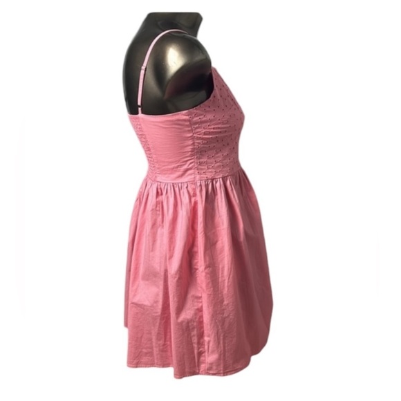 Gap Cami Eyelet Smocked Back Coral Frost Day Dress Spaghetti Strap Size Large G - Picture 11 of 17